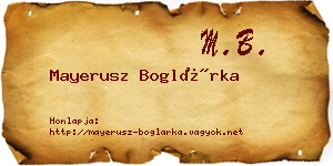 Mayerusz Boglárka névjegykártya